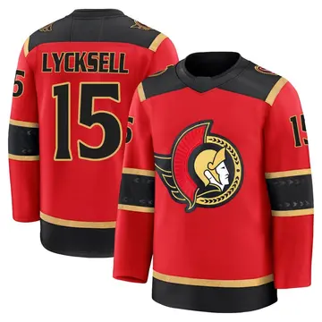 Youth Olle Lycksell Ottawa Senators ＃15 Premium Red Alternate Jersey