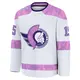 Youth Olle Lycksell Ottawa Senators ＃15 Premium White 2024 Hockey Fights Cancer Practice Jersey